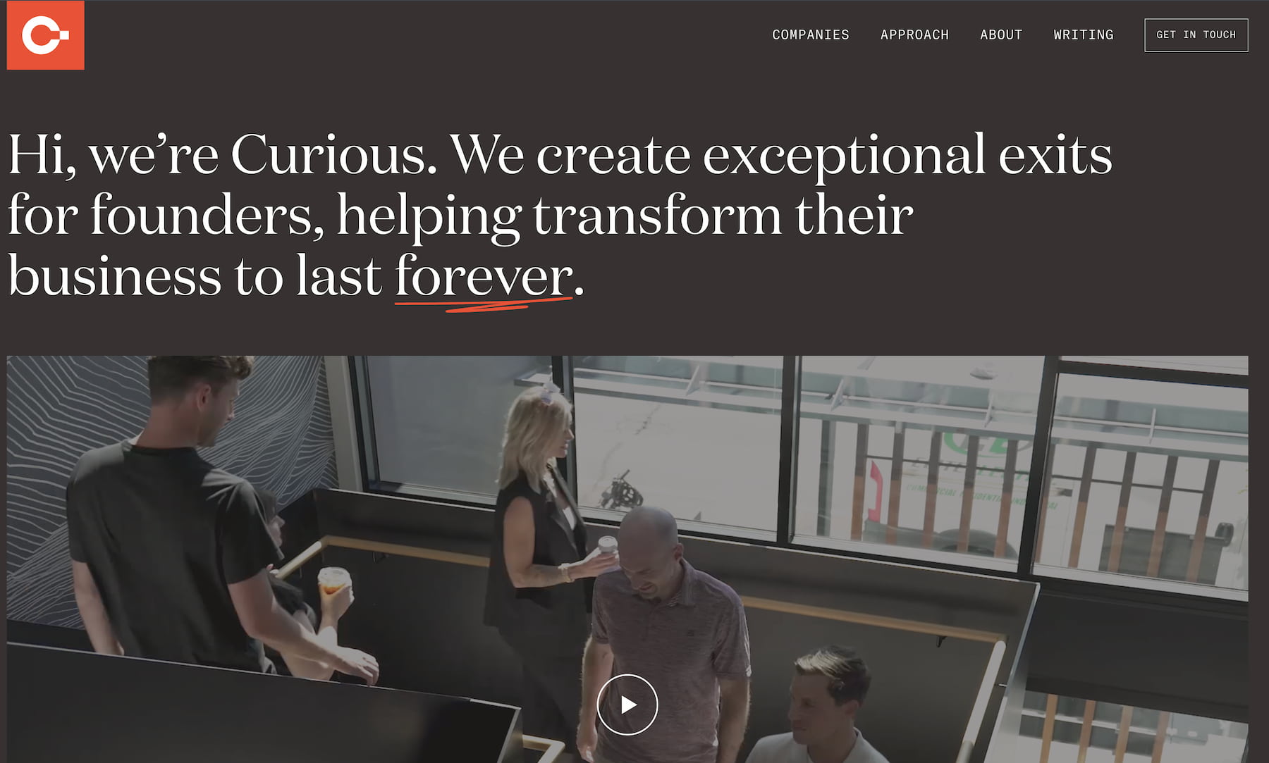 Curious website screenshot