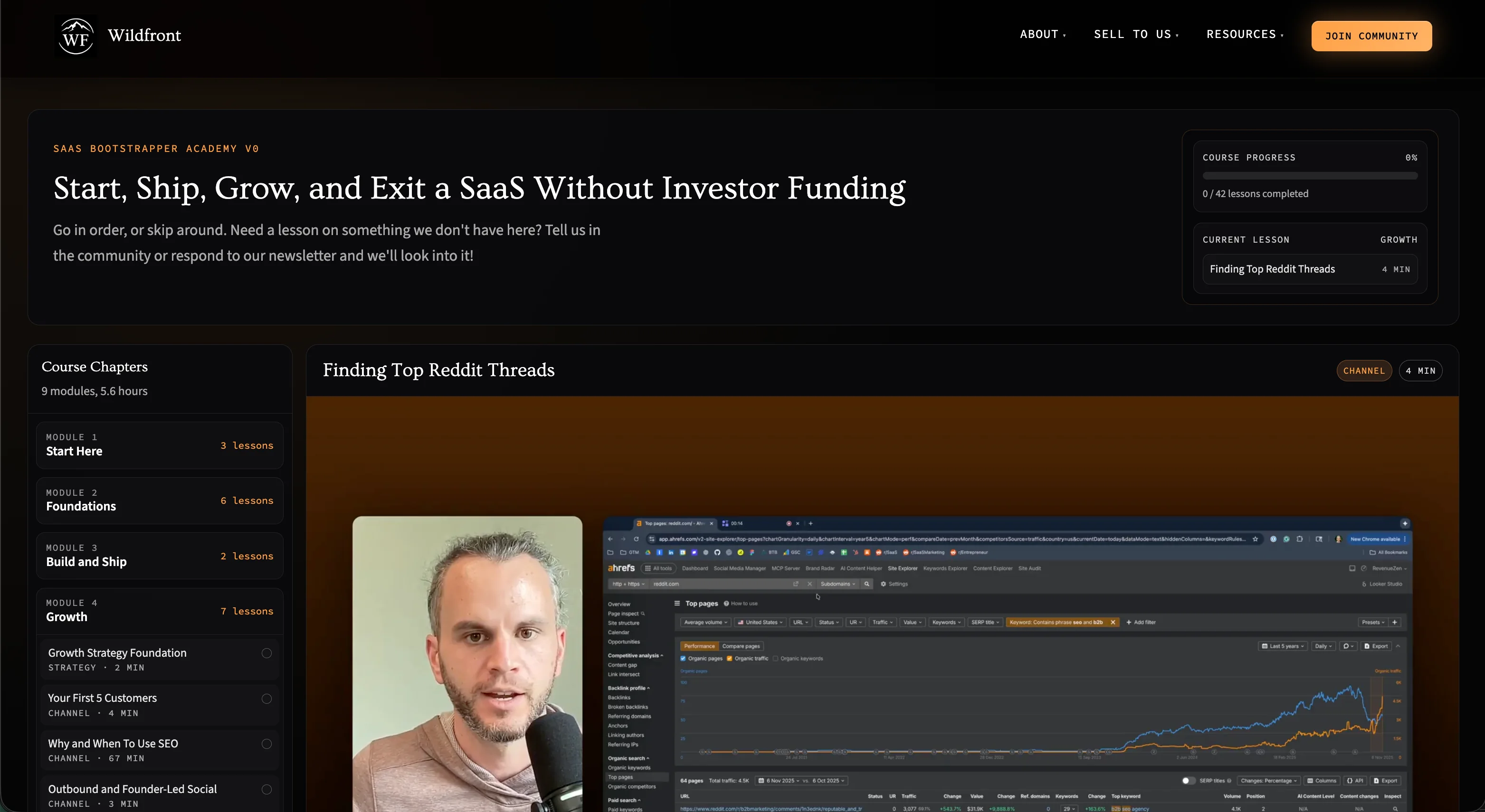 SaaS Academy lesson interface preview